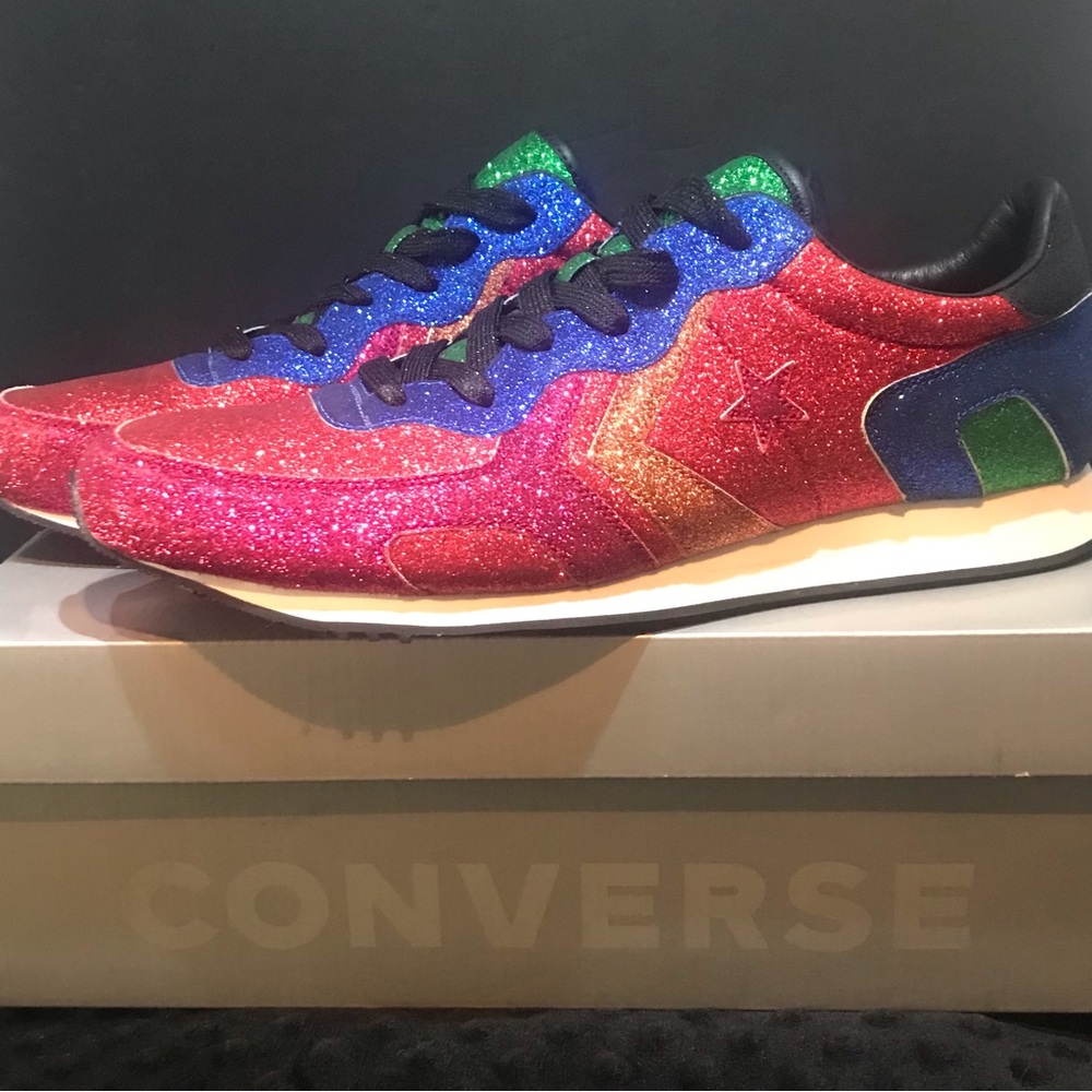 (2)Converse “Thunderbolt” JW Anderson Glitter_Gutter Cherry